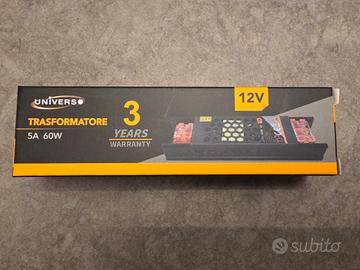 Trasformatore 12V 5A 60W ideale per LED