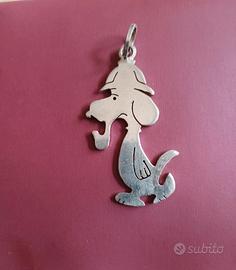 Snoopy detective ciondolo argento