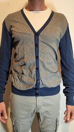 Cardigan Fred Mello blu e grigio