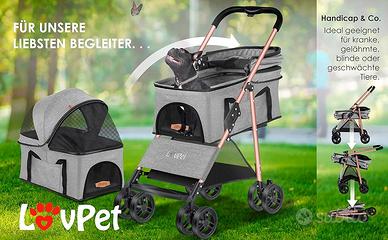 Passeggino per cani 2in1 - box per trasporto cani