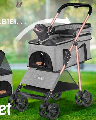 Passeggino per cani 2in1 - box per trasporto cani