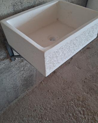 lavello in cemento bianco 