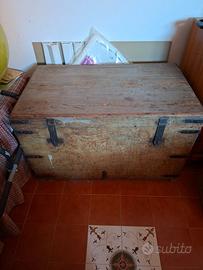 Splendida Cassapanca Antica in Legno Massello