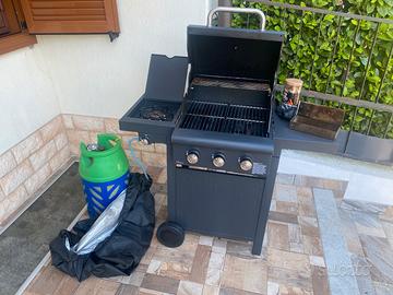 Barbecue BBQ Griglia 3 fuochi scaldavivande grill