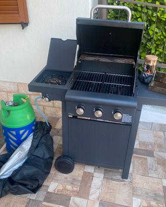 Barbecue BBQ Griglia 3 fuochi scaldavivande grill