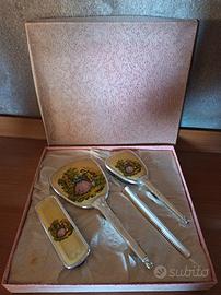 set vintage spazzola con pettine e specchio 