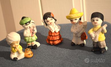 Set 5 Statuine Vintage Bisque Porcellana