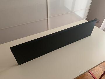 Mensola Ikea nera, 79x19 cm, con staffe