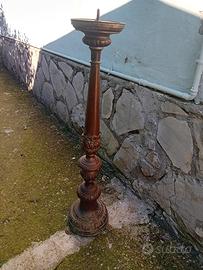 candelabro antico legno e ottone