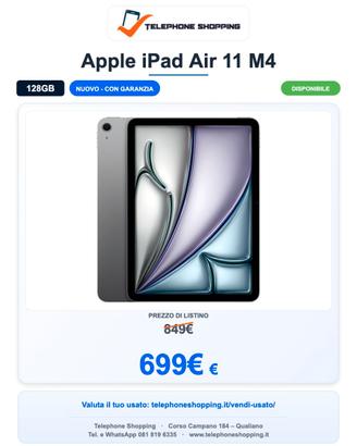 Apple iPad Air 11 M4 128GB Nuovo