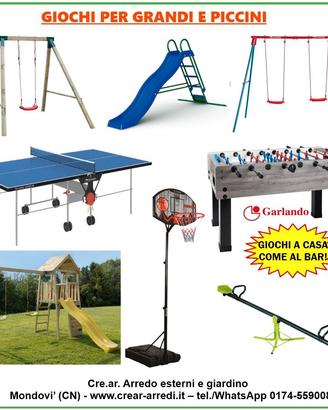 Giochi per giardino esterno altalena scivolo