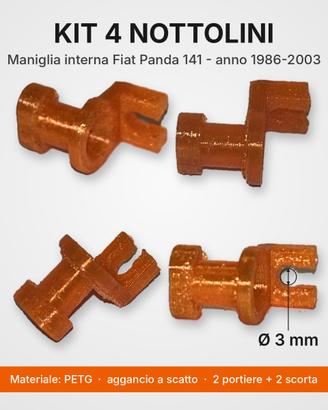Kit 4 nottolini maniglia interna Fiat Panda 141A