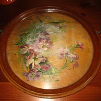 Vassoio di legno dipinto antico - anni inizio 900