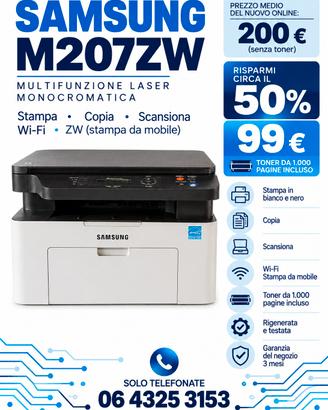 Multifunzione Samsung M2072ZW - toner incluso