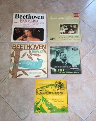 Lotto 5 vinili LP Beethoven Tchaikovsky Schubert
