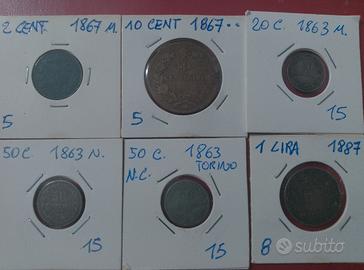 lotto monete vittorio Emanuele 2 