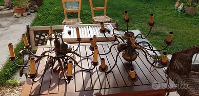 Due lampadari Vintage in Ottone