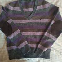 Maglione a V Fred Perry taglia S 100% lana 