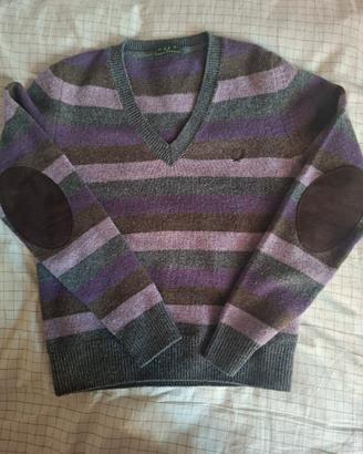 Maglione a V Fred Perry taglia S 100% lana 