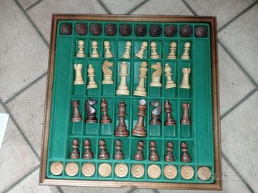 Scacchiera dama Didatto in legno intarsiato 