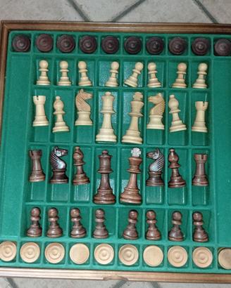 Scacchiera dama Didatto in legno intarsiato 