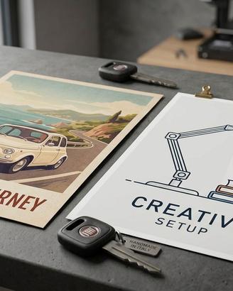 Poster Grafico Personalizzato A4/A3/70x50 - Auto,