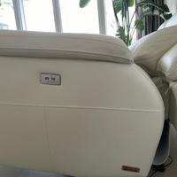 Divano in pelle con 2 relax