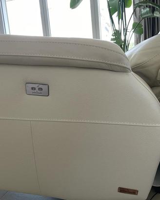 Divano in pelle con 2 relax