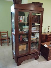 libreria antica in noce nazionale 