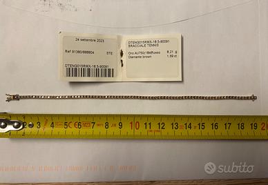 Bracciale tennis oro rosa e diamanti neri