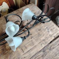 Plafoniera/lampadario in ferro battuto