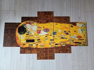 Quadro componibile bacio di Klimt 