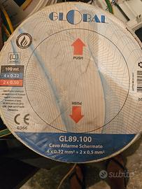 Cavo allarme schermato 100 MT (4x0,22+2,050)