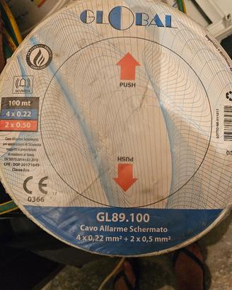 Cavo allarme schermato 100 MT (4x0,22+2,050)