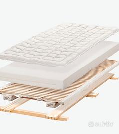 Sistema completo Materasso + Doghe + Base in legno