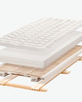 Sistema completo Materasso + Doghe + Base in legno