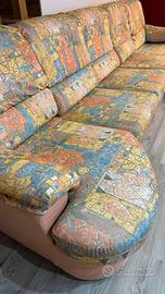 Divano con penisola completamente sfoderabile