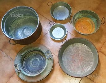 Rame, paiolo, braciere, pentole, setaccio, tegame