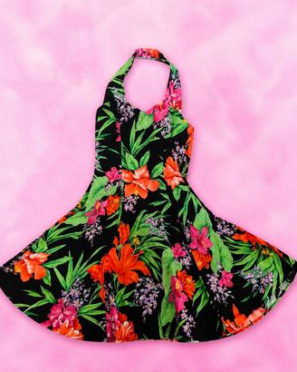 Abito Scarlett cotone floreale schiena nuda S/M