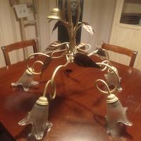 lampadario in ferro verniciato con 5 lampadine
