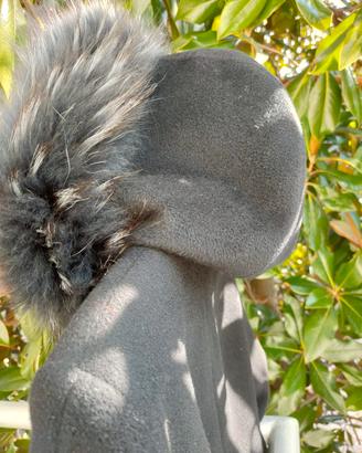 CAPPOTTO DONNA CON CINTA Nero LANA MERINOS