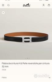 Cintura Hermès in pelle reversibile 32mm