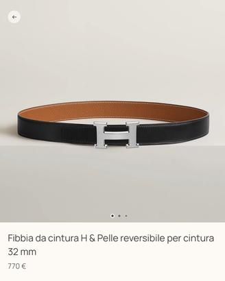 Cintura Hermès in pelle reversibile 32mm