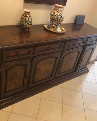 Madia Credenza in legno Massello tinta noce