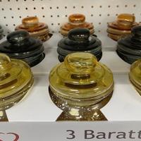 Tris barattoli in vetro