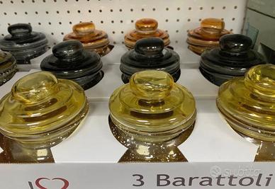 Tris barattoli in vetro