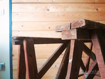 Cavalletti artigianali in legno anni '40,  fissi