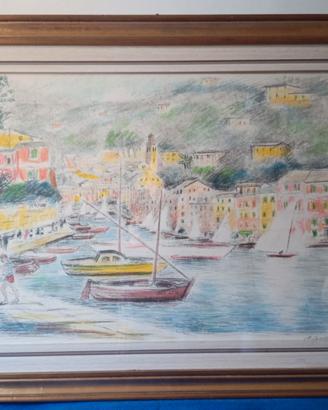 Quadro, litografia su carta vintage M. Cascella
