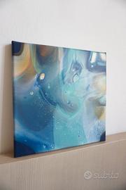 Quadro parete blu mare 30x30cm
