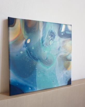 Quadro parete blu mare 30x30cm